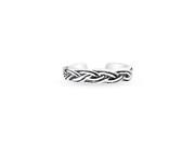 Bling Jewelry Oxidized Silver Braided Band Midi Ring Adjustable Toe Rings