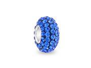 Bling Jewelry Sterling Silver Electric Blue Crystal Bead Charm