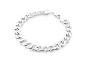 Bling Jewelry Mens Sterling Silver 200 Gauge Curb Link Bracelet 9 Inch
