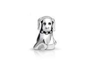 Bling Jewelry 925 Sterling Silver Puppy Dog Animal Bead Charm Pandora Compatible