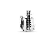Bling Jewelry Sterling Silver CZ Rock Electric Guitar Bead Fits Pandora Charms