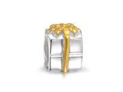 Bling Jewelry Gold Plated 925 Silver Gift Box Charm Bow Bead Fits Pandora