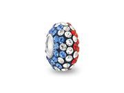 Bling Jewelry 925 Sterling Silver Red Blue Patriotic Crystal Bead Fits Pandora