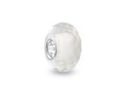 Bling Jewelry Sterling Silver Translucent White Faceted Crystal Glass Bead Fits Pandora