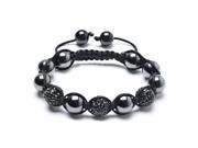 Bling Jewelry Black Pave Crystal Shamballa Inspired Bracelet Beads 12mm