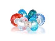 Bling Jewelry Multi Color Faceted Murano Glass Bead Bundle Sterling Silver Fits Pandora