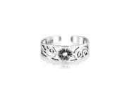 Bling Jewelry Adjustable Filigree Flower Toe Ring 925 Silver Midi Rings