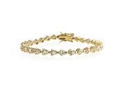 Bling Jewelry Gold Plated Teardrop Cubic Zirconia Tennis Bracelet 7 Inch