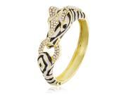 Bling Jewelry Gold Plated Crystal Zebra Bangle Statement Bracelet
