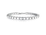 Bling Jewelry Wide Box Link 925 Sterling Silver Bracelet Italy