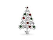 Bling Jewelry Holiday Christmas Tree Pin Crystal Brooch Gold Plated Pin