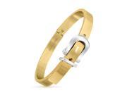 Bling Jewelry Two Tone Stainless Steel Buckle Bangle Bracelet Adjustable