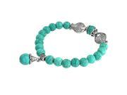 Bling Jewelry Pisces Reconstituted Turquoise Stretch Bracelet Silver Plated