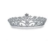 Bling Jewelry Rhinestone Flower Headpiece Crown Tiara Silver Plated