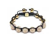 Bling Jewelry Shamballa Inspired Gold Plated Faceted Beads Bracelet