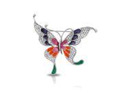Bling Jewelry Gold Plated Multi Color Enamel Crystal Butterfly Brooch Pin