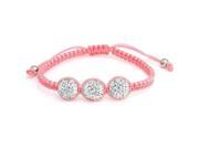 Bling Jewelry Pink Childrens Shamballa Inspired Bracelet White Crystal Bead 10mm Alloy
