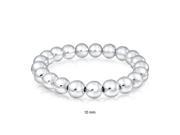 Bling Jewelry Sterling Silver 10mm Bead Stretch Bracelet Stackable 7.5in