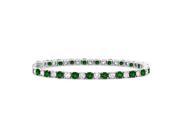 Bling Jewelry Simulated Emerald CZ Tennis Bracelet 7.5in Rhodium Plated