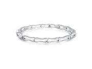 Bling Jewelry Bamboo Style Stackable Hinged Bangle Bracelet 925 Silver