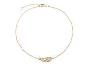 Bling Jewelry Gold Vermeil CZ Angel Wing Ankle Bracelet Feather Anklet 8.75in