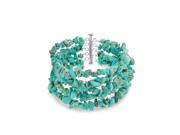 Bling Jewelry 925 Silver Reconstituted Turquoise 5 Strand Nugget Bracelet 8in