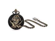 Bling Jewelry Antique Style Pirate Skull and Crossbones Mens Pocket Watch