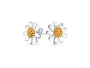 Bling Jewelry Gold Plated Daisy Flower Petite 925 Silver Stud Earrings