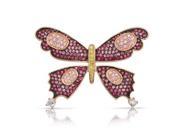 Bling Jewelry Pink Pave CZ Butterfly Pin Rose Gold Plated