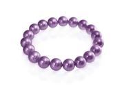 Bling Jewelry Round Purple Simulated Pearl Stretch Bracelet 10mm