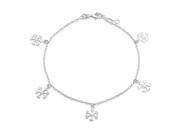 Bling Jewelry Dangling Snowflake Anklet Adjustable Silver Ankle Bracelet 10in
