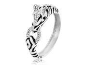 Bling Jewelry Crystal Zebra Bangle Statement Bracelet Silver Plated