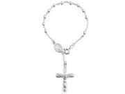 Bling Jewelry 3mm Ball 925 Silver Infinity Cross Rosary Crucifix Bracelet