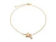 Bling Jewelry Gold Vermeil Nautical Starfish Anklet CZ Charm 925 Silver 9 Inch