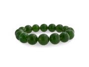 Bling Jewelry Round Moss Green Simulated Jade Beads Stretch Bracelet 12mm