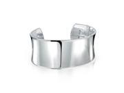 Bling Jewelry Polished Concave Wide Cuff Bangle Bracelet Stainless Steel