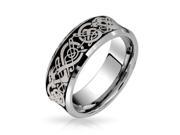 Bling Jewelry Comfort Fit Concave Black Celtic Dragon Tungsten Wedding Band Ring