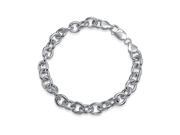 Bling Jewelry 200 Gauge Sterling Silver Rolo Chain Belcher Bracelet 8in
