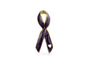 Bling Jewelry Purple Enamel Pancreatic Cancer Heart Ribbon Gold Plated Pin