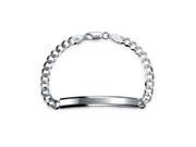 Bling Jewelry 925 Silver Unisex Cuban Chain ID Bracelet 150 Gauge Italy