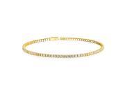 Bling Jewelry Thin Liquid Tennis Bracelet Gold Plated 925 Silver CZ 7in
