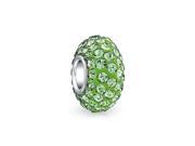 Bling Jewelry Simulated Peridot Crystal 925 Sterling Silver Bead Fits Pandora