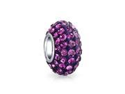 Bling Jewelry Purple Crystal Bead Sterling Silver Charm Fits Pandora