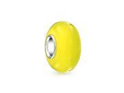 Bling Jewelry 925 Silver Opaque Electric Yellow Murano Glass Bead Fits Pandora