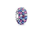 Bling Jewelry 925 Sterling Silver Clear Pink Blue Crystal Bead Fits Pandora