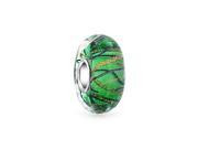 Bling Jewelry 925 Sterling Silver Waves Green Murano Glass Bead Fits Pandora