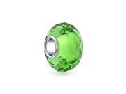 Bling Jewelry 925 Silver Simulated Peridot Glass Faceted Bead Pandora Compatible