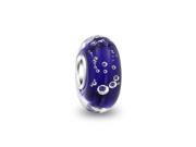 Bling Jewelry Sterling Silver Hawaiian Ocean Blue Bubble Murano Glass Bead Fits Pandora
