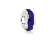 Bling Jewelry Blue Glass 925 Silver Foil Murano Glass Bead Pandora Compatible