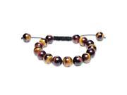 Bling Jewelry Shamballa Inspired Bracelet Simulated Tiger Eye Round Beads